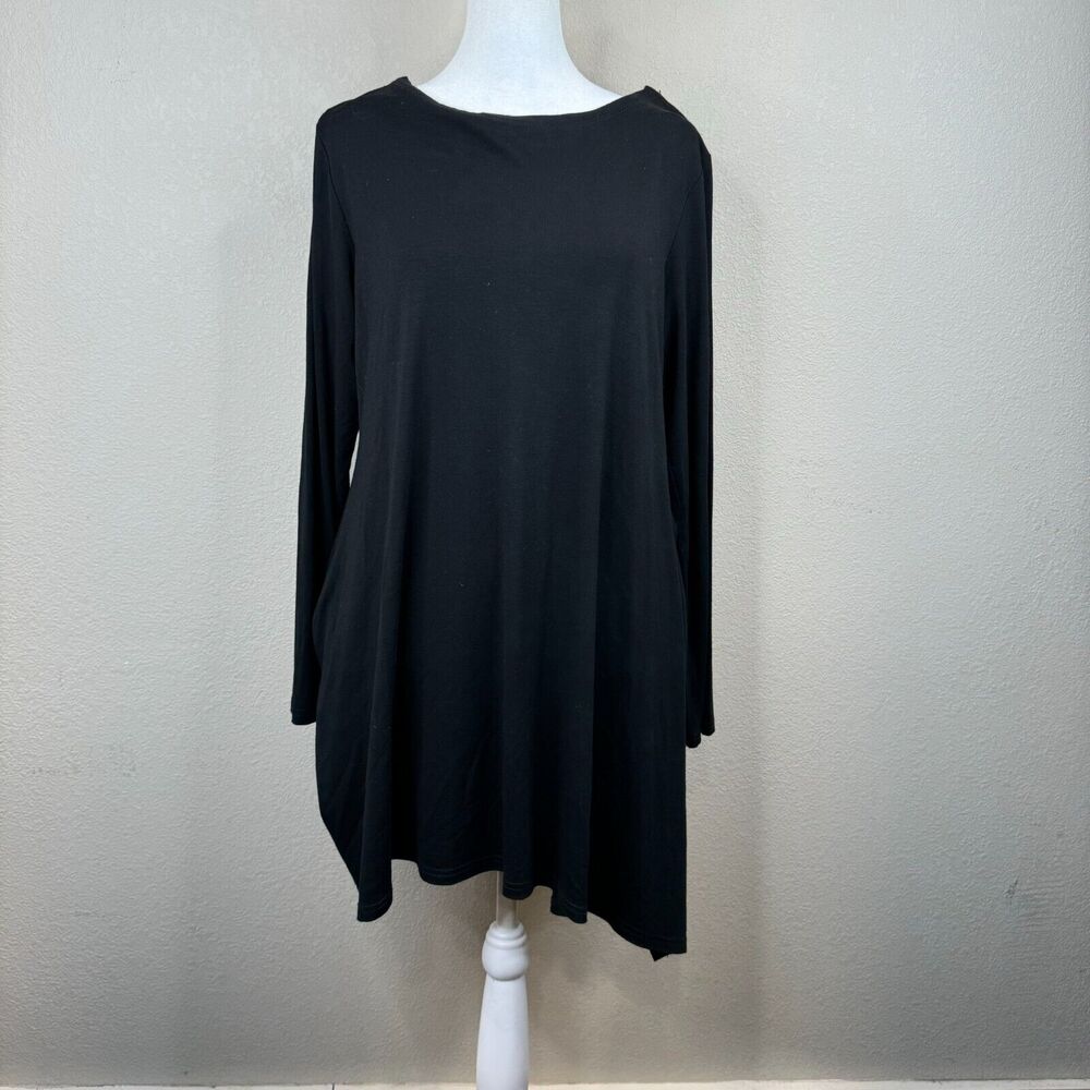 Ana Couture‎ Women's T-Shirt Mini Dress Long Sleeve Black Size Small